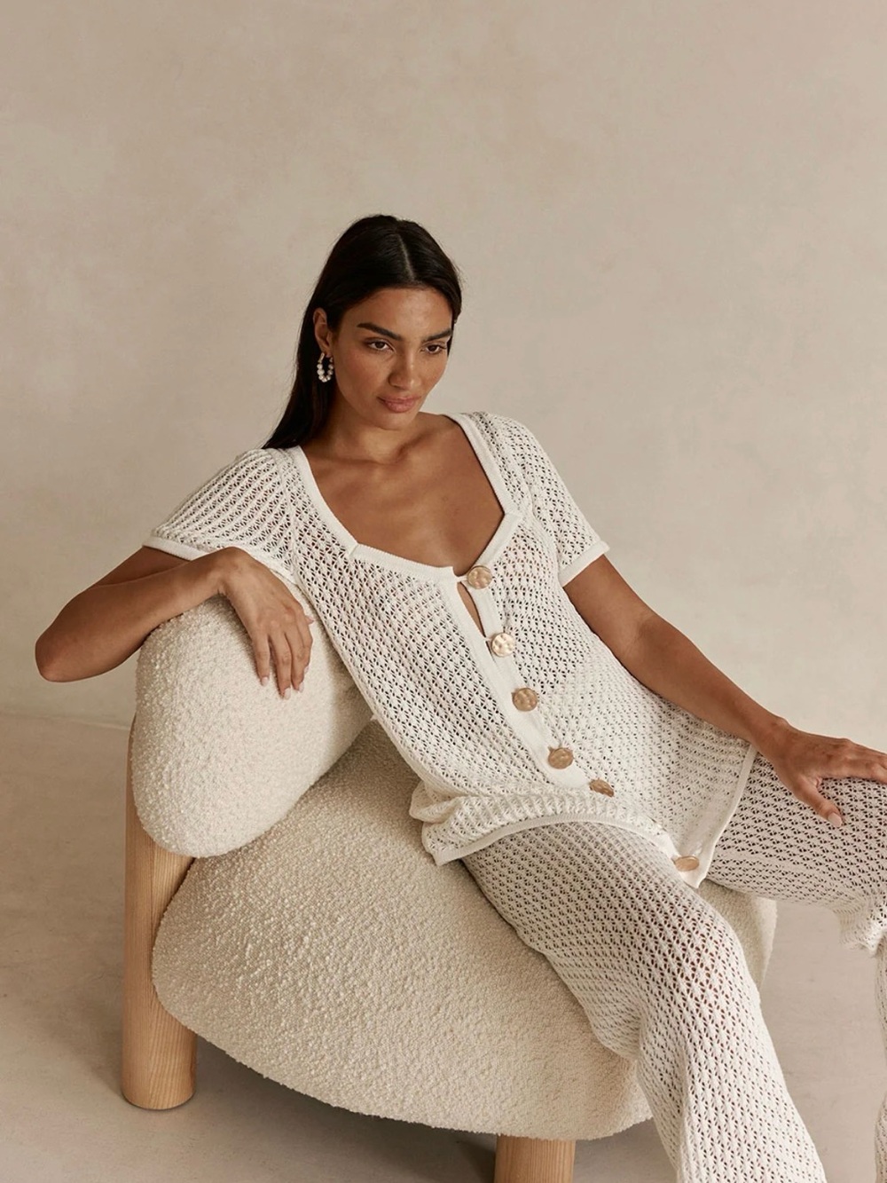 Sabo Skirt Milana White Crochet Set - Medium